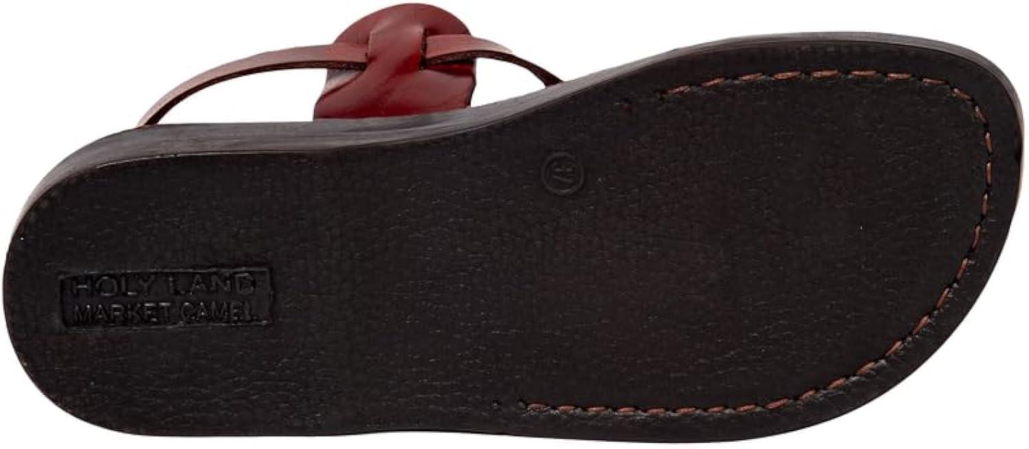 Holy Land Market Men/Women Biblical Jesus Leather Sandals/Slides From Jerusalem (Jesus - Style I) (9-9.5 Women/7-7.5 Men)