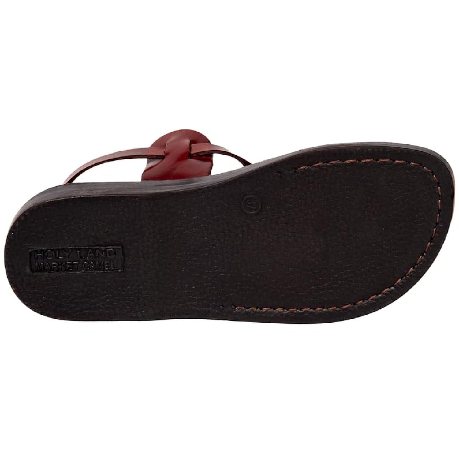 Holy Land Market Men/Women Biblical Jesus Leather Sandals/Slides From Jerusalem (Jesus - Style I) (9-9.5 Women/7-7.5 Men)