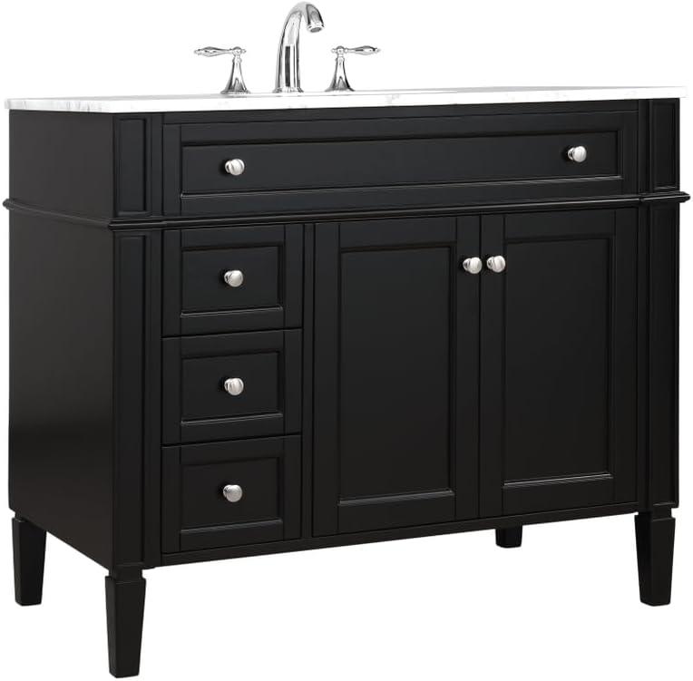 Rivers 40" Free-Standing Single Bathroom Vanity Set with Marble Vanity Top