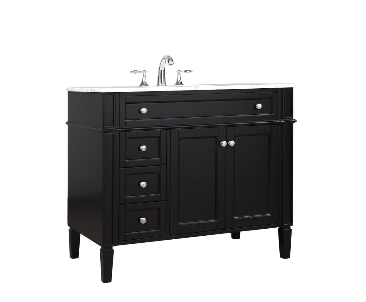 Rivers 40" Free-Standing Single Bathroom Vanity Set with Marble Vanity Top