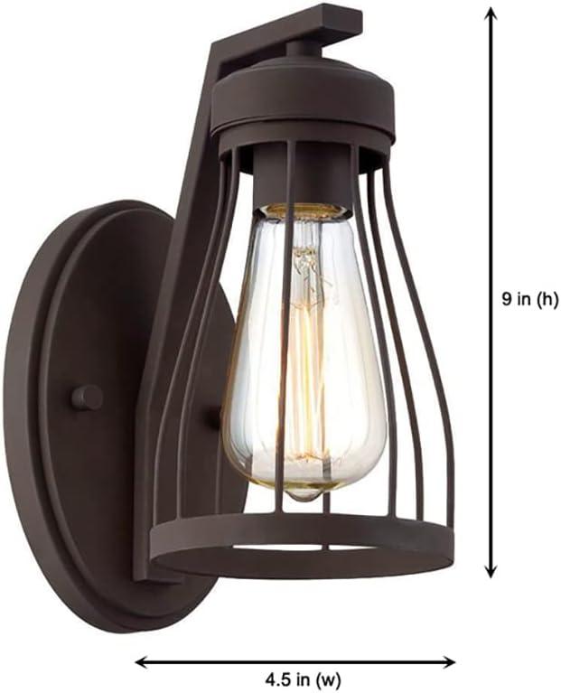 Brooklyn Rustic Bronze Caged Filament Wall Sconce