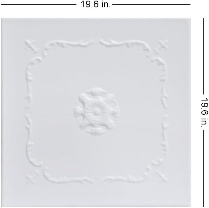 R43 - Bourbon Street Foam Glue-up Ceiling Tile in Ultra Pure White - Satin (Behr) (259.2 Sq.ft / Pack) - 96 Pieces