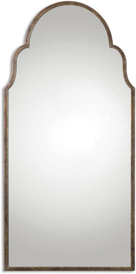 Brayden Tall Arch Bronze and Gold Metal Mirror