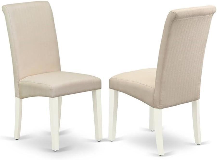 East West Furniture Barry 42" Wood Dining Chairs in White/Cream (Set of 2)