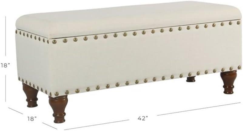 Large Storage Bench with Nailhead Trim - HomePop