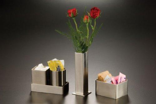 Sleek Silver Stainless Steel Rectangular Sugar Packet Holder