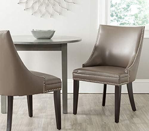 Afton 20"H Side Chair with Nail Heads (Set of 2) - Flat Cream - Safavieh