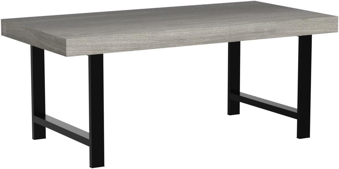 Best Choice Products 44in Modern Butcher Block Top Coffee Table, Rectangular Wood Accent Table w/ Metal Legs - Gray