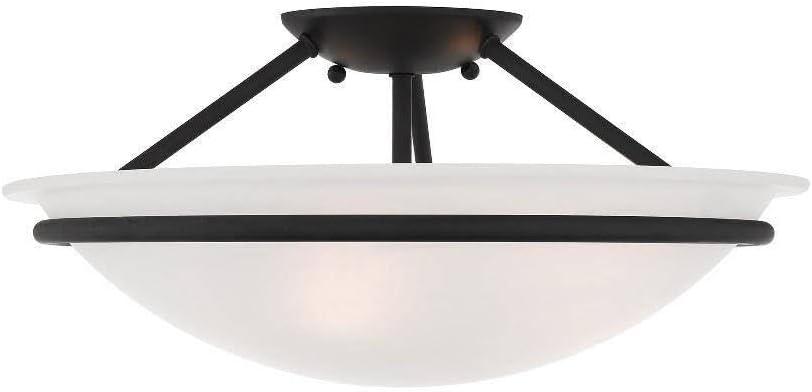 Livex Lighting Newburgh 3 - Light Semi-Flush Mount in Black