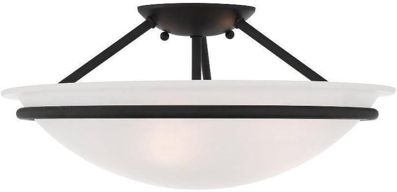 Livex Lighting Newburgh 3 - Light Semi-Flush Mount in  Black