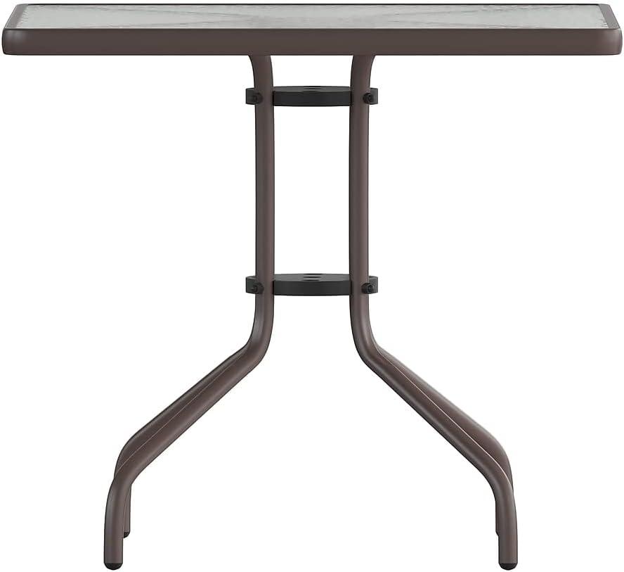 Flash Furniture Barker 31.5'' Square Tempered Glass Metal Table