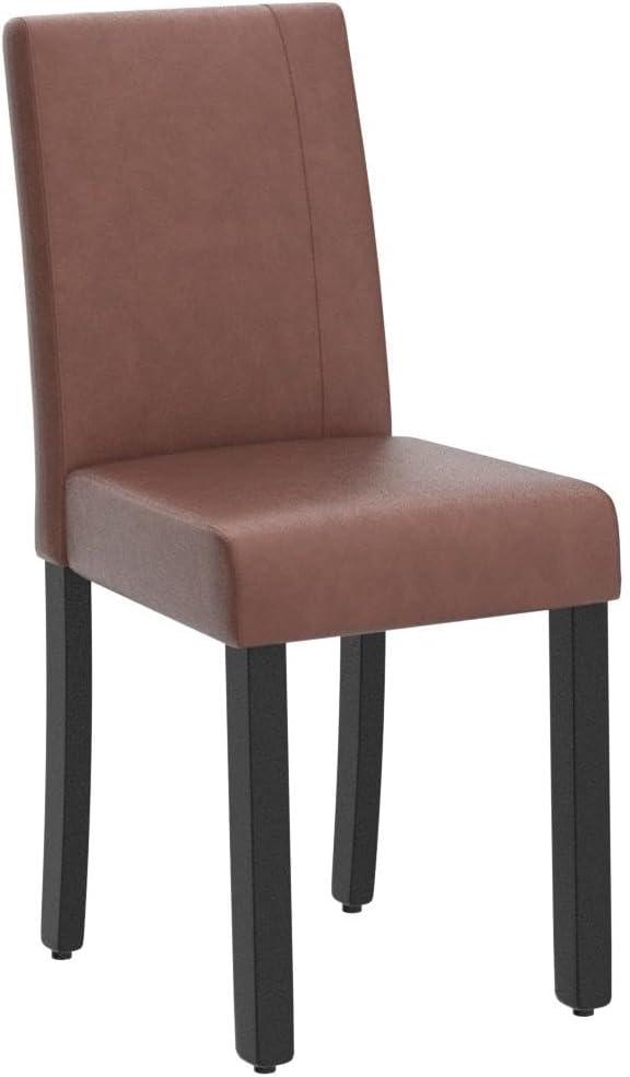 JUMMICO Dining Chair PU Leather Living Room Chairs Modern Kitchen Armless Side Chair with Solid Wood Legs Set of 4(Grey)