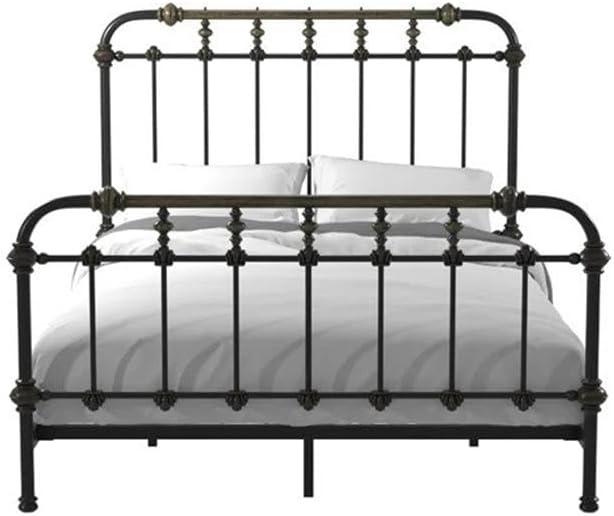 Bowery Hill King Size Spindle Bed in Metal in Black - Easy Assembly