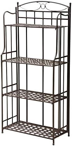 International Caravan Santa Fe 4 Tier Iron Bakers Rack in Matte Brown