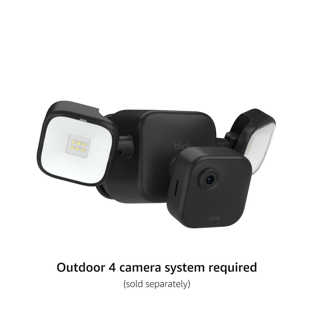 Black Outdoor Battery-Powered LED Floodlight Mount