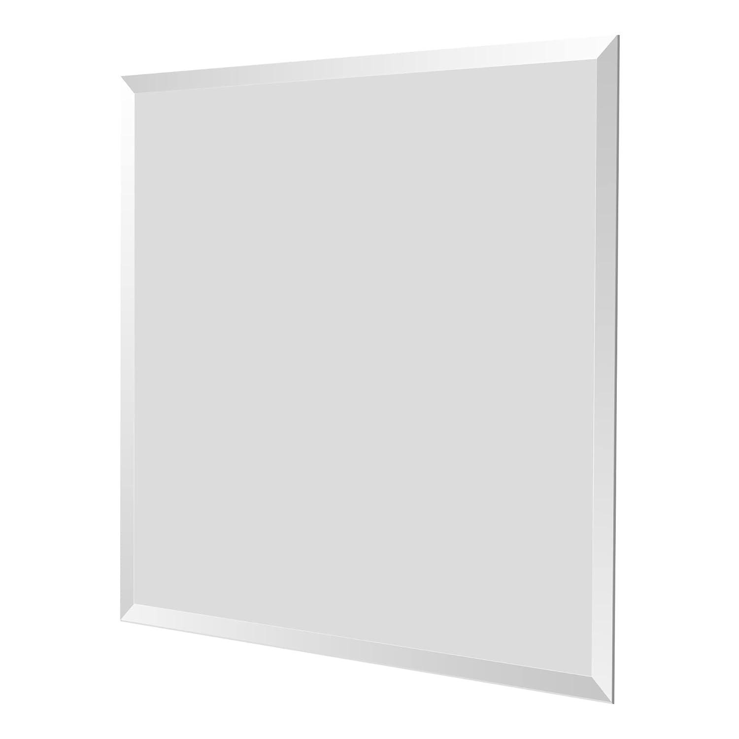 Fab Glass and Mirror Frameless Square Beveled Wall Mirror