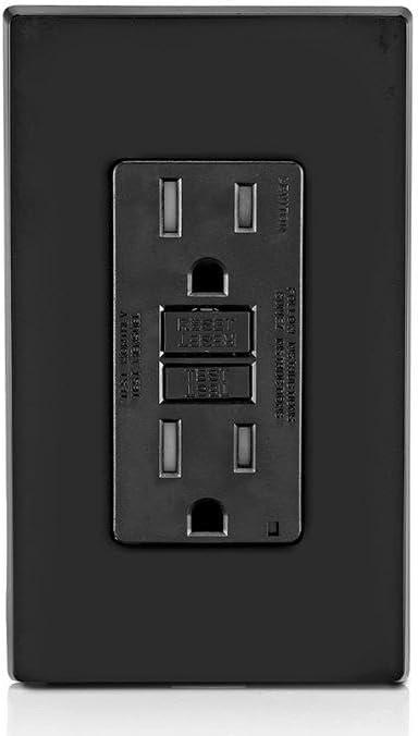 Leviton GFTR1-E Tamper Resistant GFCI Receptacle, 15A, 125V, Black