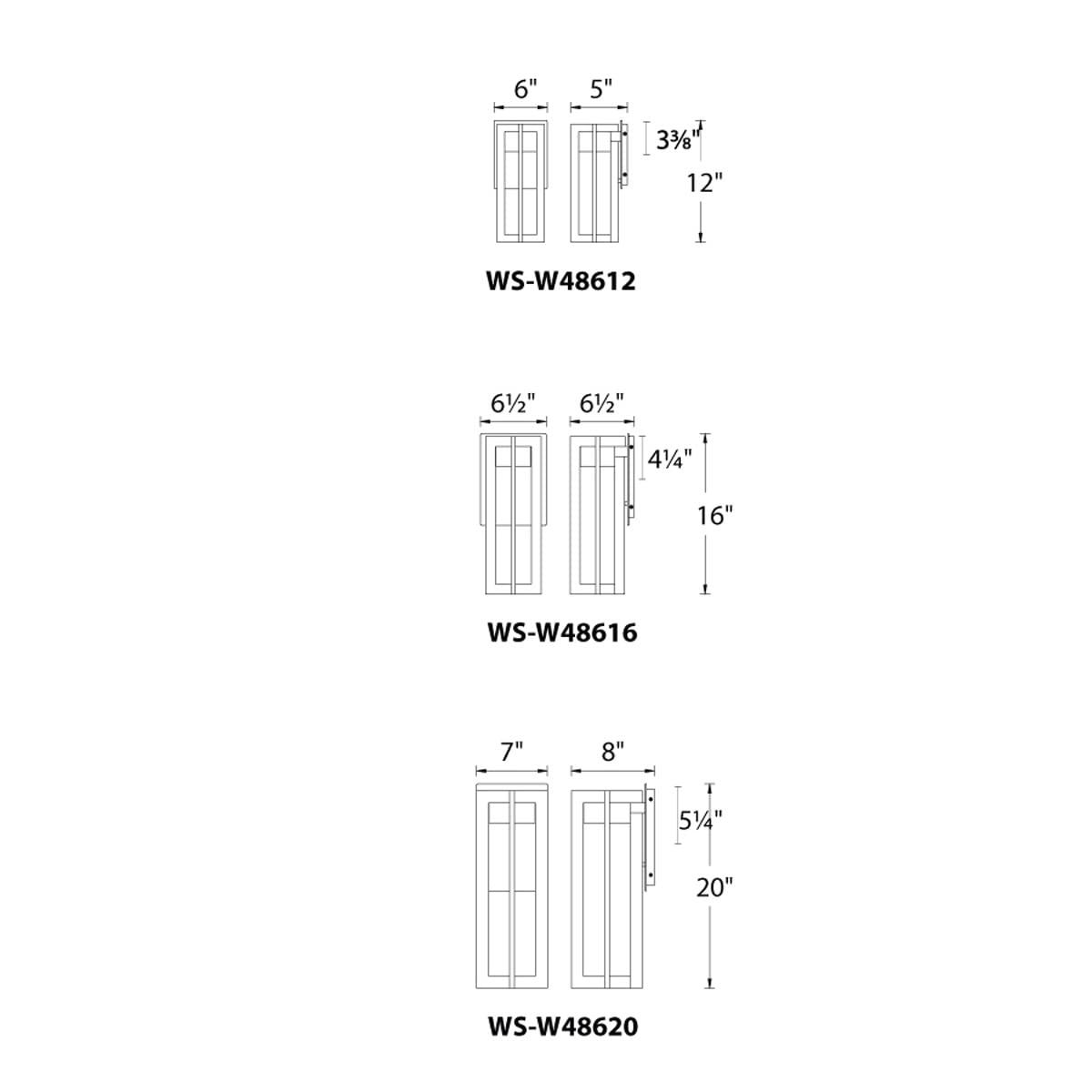 Large Black Aluminum LED Dimmable Outdoor Sconce