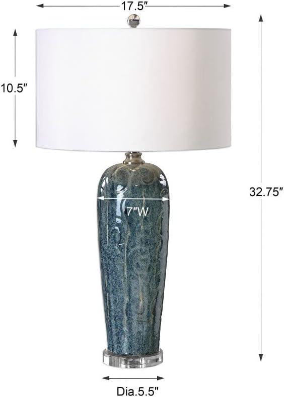 Uttermost Maira 32" Heather Blue Embossed Ceramic Table Lamp