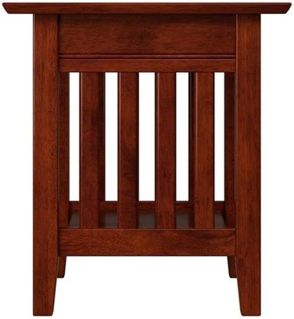 AFI Mission Solid Hardwood End Table with USB Charger Set of 2 Walnut