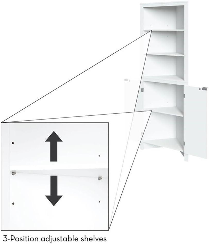 RiverRidge Home RiverRidge Madison Tall Corner Bathroom Storage Cabinet with Open Shelves