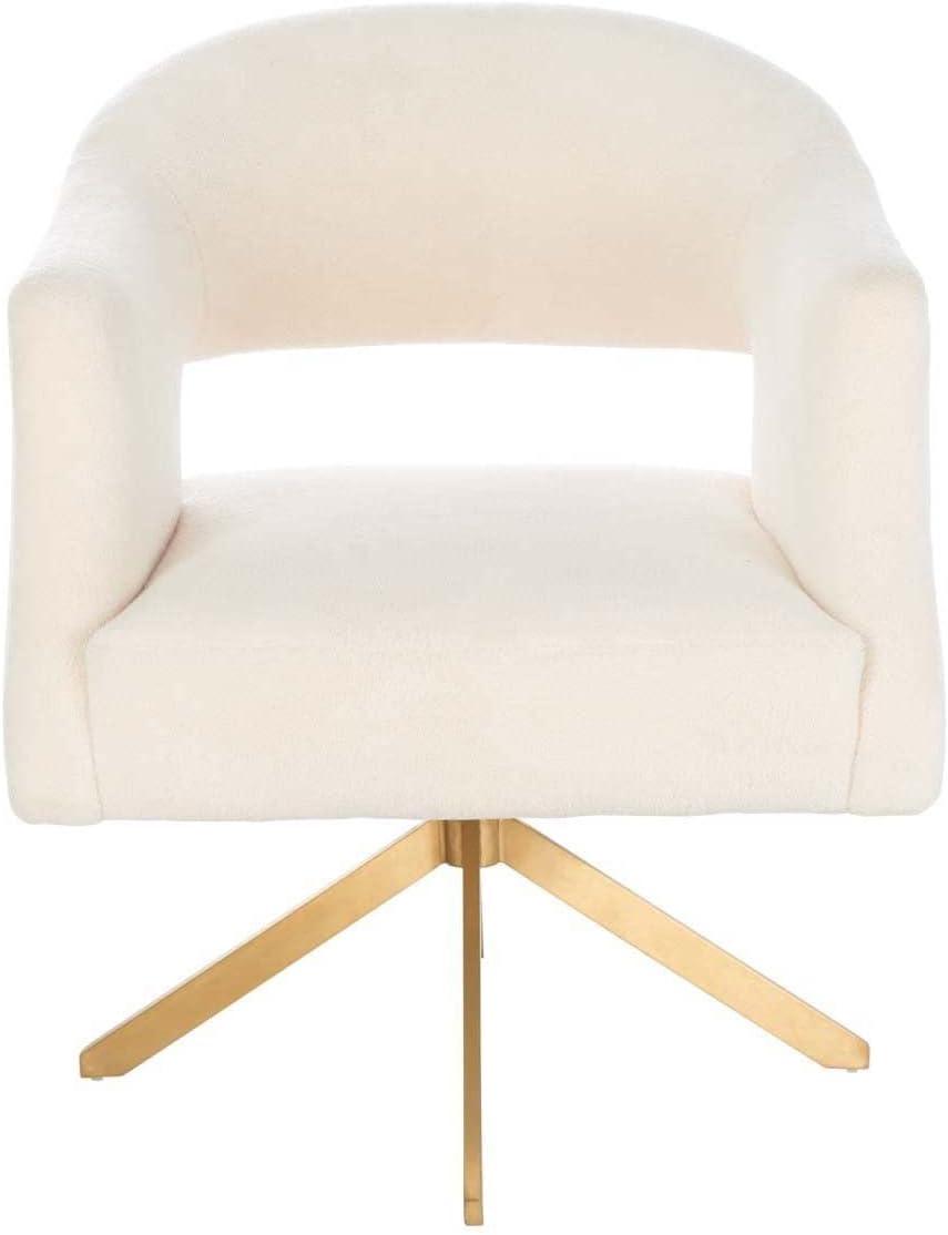 Quartz Swivel Accent Chair - Ivory/Gold - Safavieh.