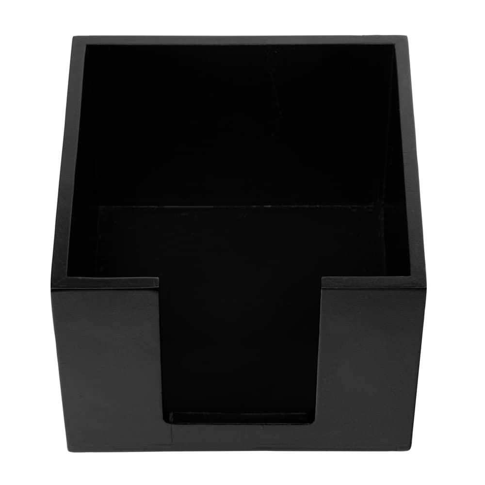 JepoIA 5.5 x 4 Inch Cocktail Napkin Holder 1 Square Flat Napkin Holder - For Bars Kitchen Tables or Countertops Sturdy Black Bamboo Tissue Napkin Holder Dining Room Decor