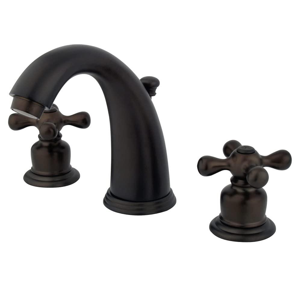 Kingston Brass Victorian Two-Handle 3-Hole Deck Mount Widespread Bathroom Faucet with Retail Pop-Up Drain