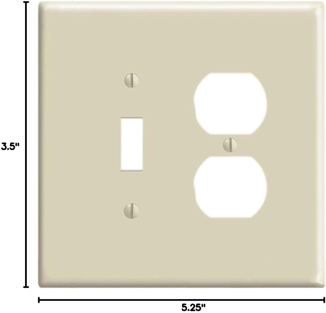 Ivory 2-Gang Thermoset Plastic Duplex/Toggle Wall Plate