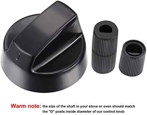 Myenne 4 Pack Oven Control Switch Knobs With 12 Adapters Universal Stove Knobs Replacements Burner Range Knobs For Oven Stove Range Black