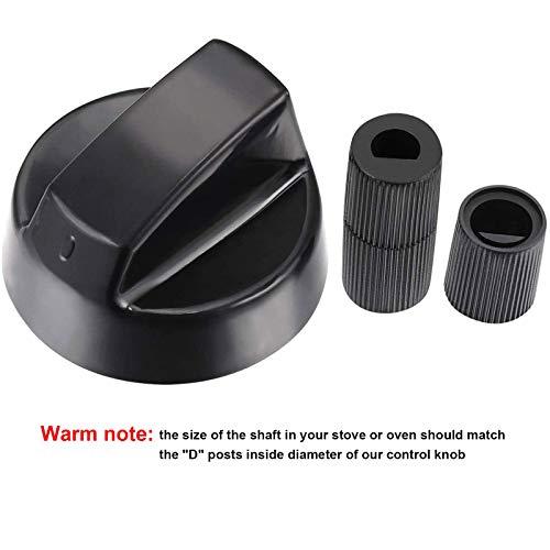 Myenne 4 Pack Oven Control Switch Knobs With 12 Adapters Universal Stove Knobs Replacements Burner Range Knobs For Oven Stove Range Black