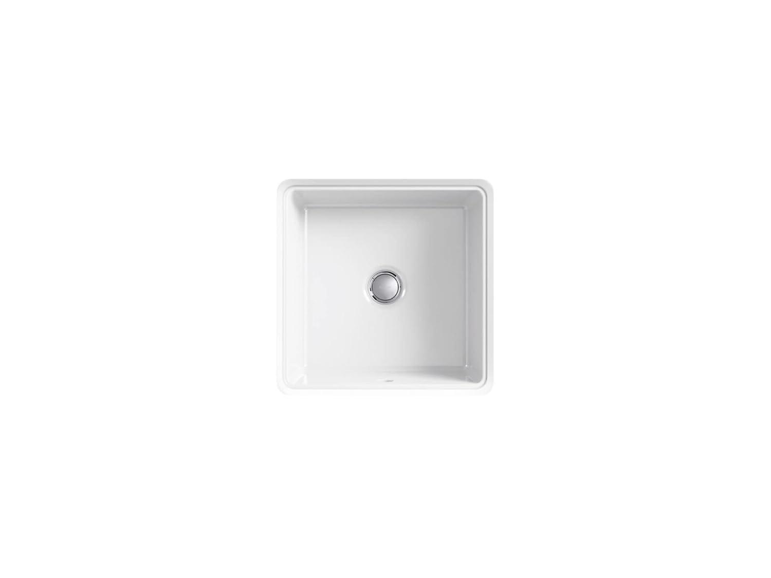 Verticyl Vitreous China Square Undermount Bathroom Sink with Overflow