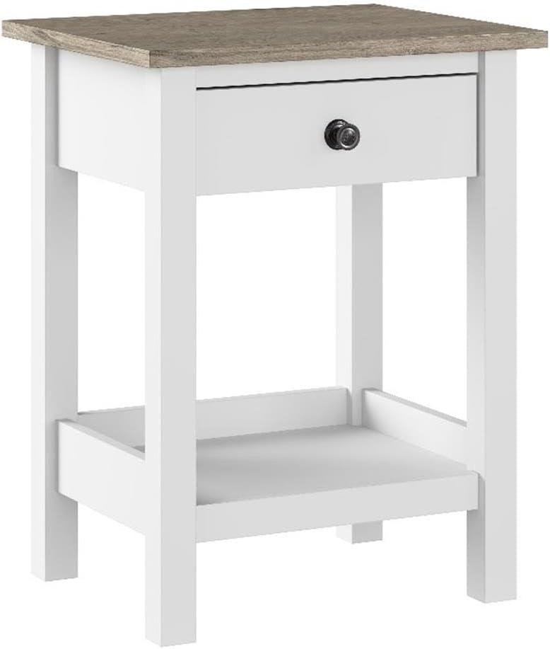 Mayfield Two-Tone White and Gray Farmhouse Nightstand