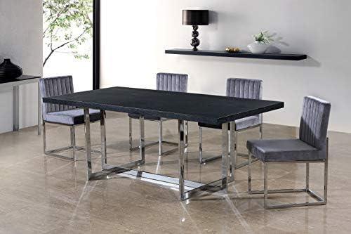 Meridian Furniture Contemporary Giselle Velvet Dining Chair in Gray (Set of 2)