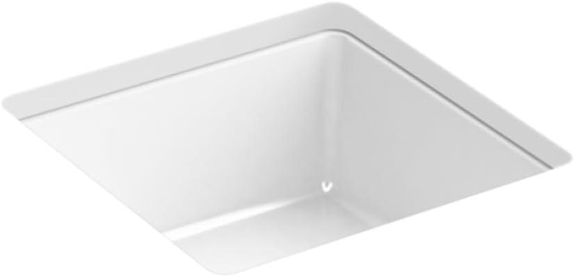 Verticyl Vitreous China Square Undermount Bathroom Sink with Overflow