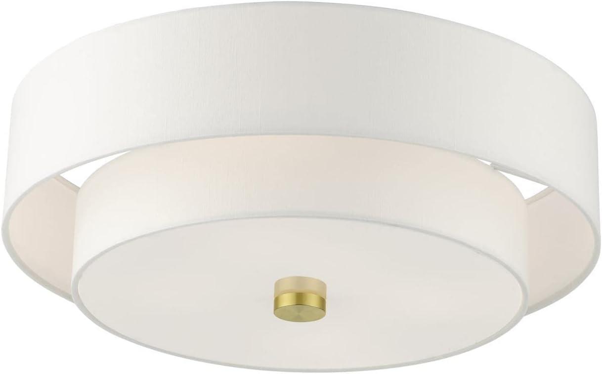 Livex Lighting Claremont 4 - Light Semi-Flush Mount in  Satin Brass