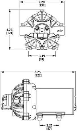 Everflo 12V Black Polypropylene Diaphragm Pump with 1/2 FNPT Connection