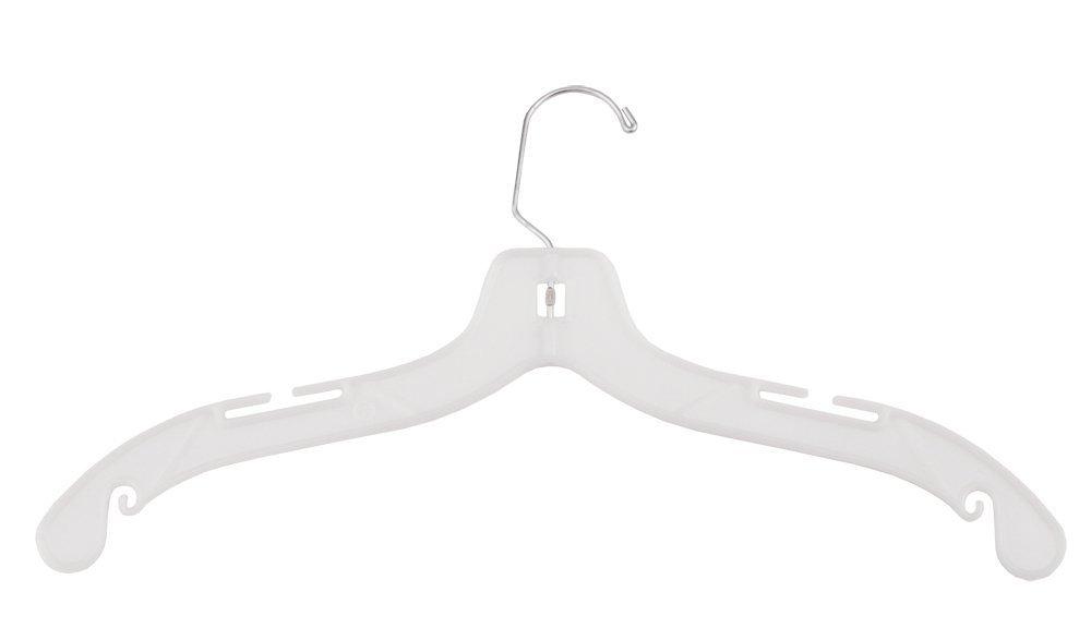 NAHANCO #1505 17" White Medium Weight Plastic Shirt Hangers (Pack of 100)
