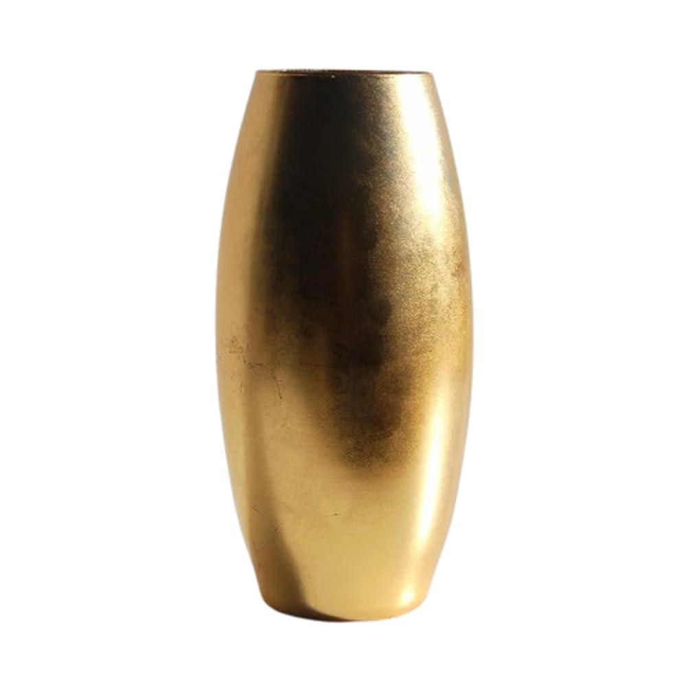 Red Pomegranate 1153-1 10 in. GILT Gilded Glass Flower Vase, Gold