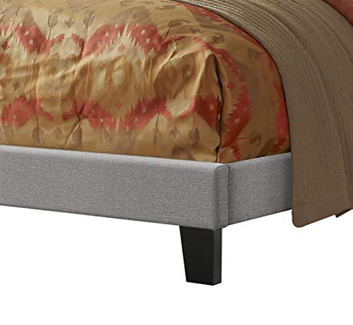Tufted Smoke Gray Linen Headboard and Panel Bed Frame in Full
