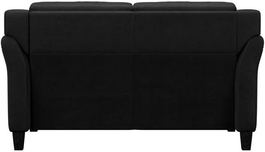 Home Square 2 Piece Living Room Set with Solid Wood Sofa and Loveseat in Black