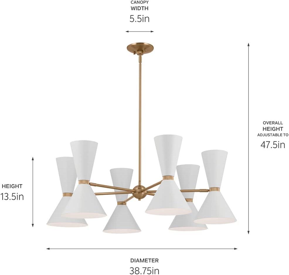 Kichler 52566 Phix 12 Light 39" Wide Chandelier - Champagne Bronze / White