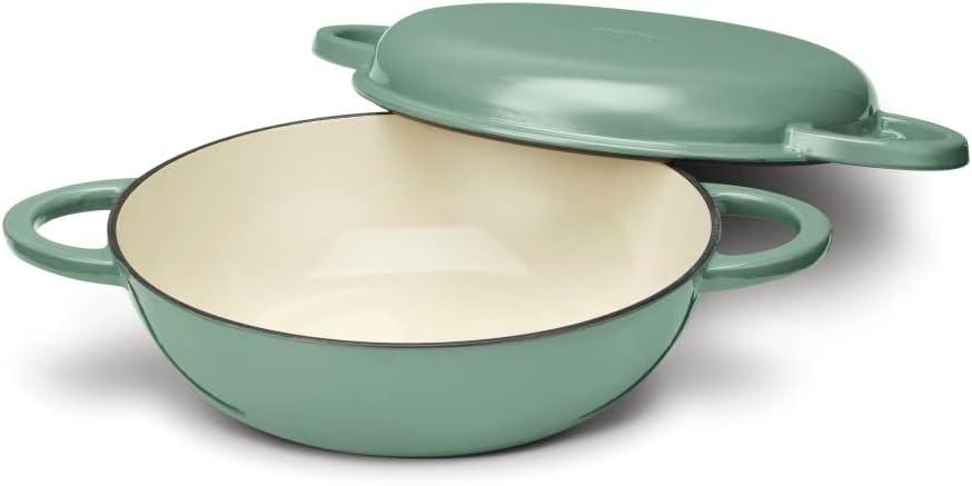 Sage Green Enameled Cast Iron 2-in-1 Multipurpose Set