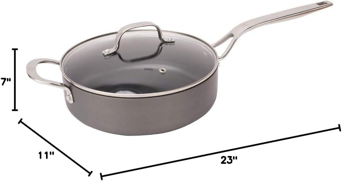 Hard Anodized Nonstick 4-Quart Sauté Pan with Glass Lid