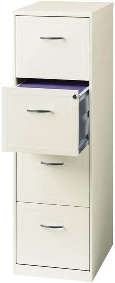 Scranton & Co 18" Deep 4 Drawer Vertical File Cabinet in Pearl White