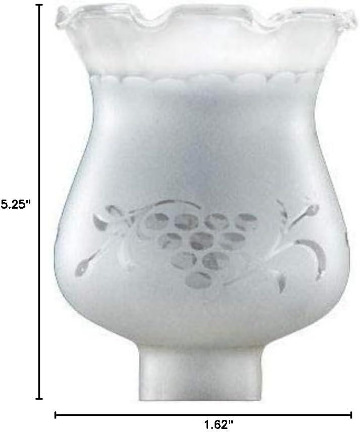 B&P Lamp 1 5/8 Inch Fitter Colonial Style Frosted and Etched Design Glass Lamp Shade for Vintage and Antique Style Globes