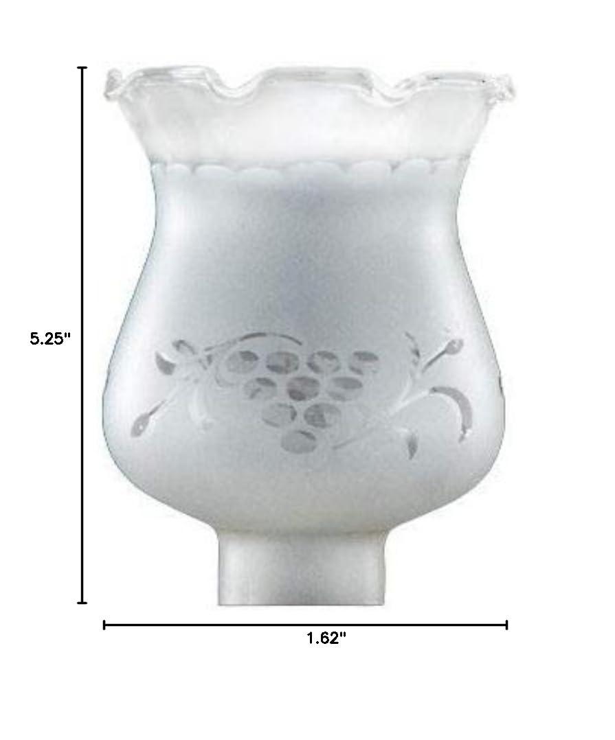 B&P Lamp 1 5/8 Inch Fitter Colonial Style Frosted and Etched Design Glass Lamp Shade for Vintage and Antique Style Globes