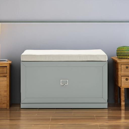 Crestshire Linen Blend Upholstered Storage Bench