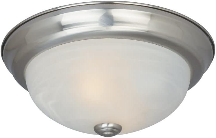 15" Satin Platinum Glass Flush Mount Ceiling Light