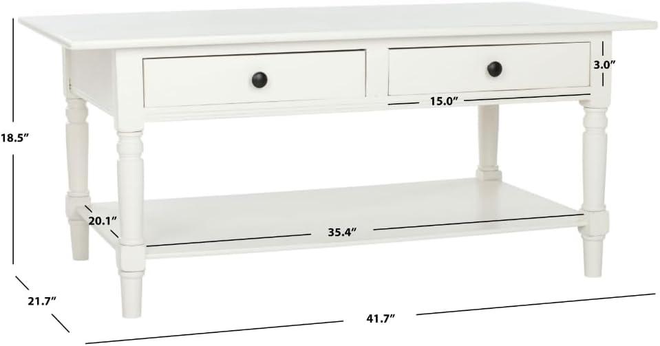 Boris Coffee Table - Distressed Cream - Safavieh